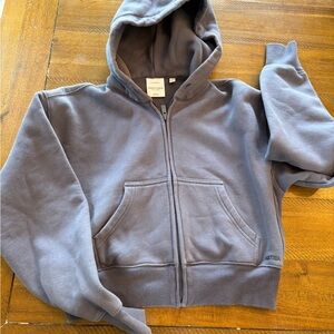 Aritzia women’s  Blue Zip-Up crop Hoodie